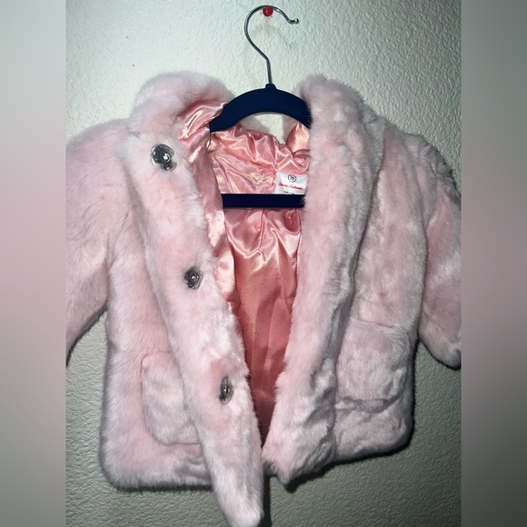 Hanna Anderson Fur Coat Faux soft Pink Size 70 6/12 months - Picture 3 of 7
